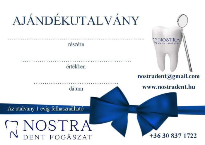 Nostradent fogorvosi rendelő Budapest, ajándékutalvány